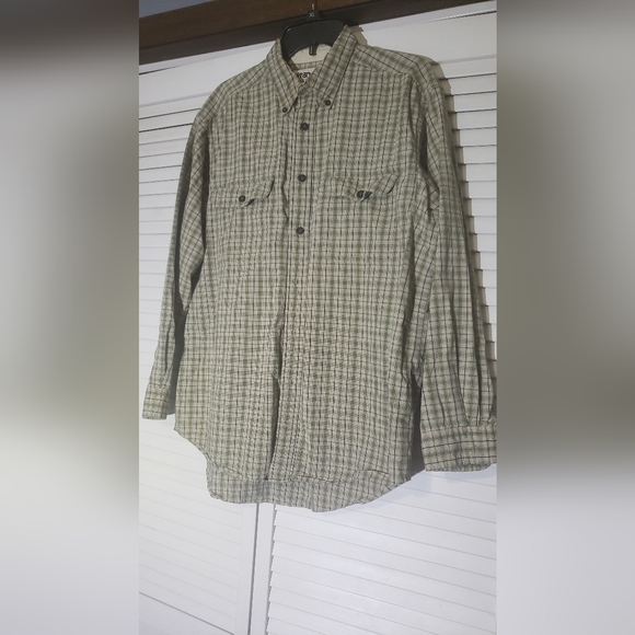 Wrangler Rugged Wear Long Sleeve Mens Plaid Button Up Large - Picture 1 of 9